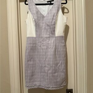 White House Black Market Purple and White Mini Dress